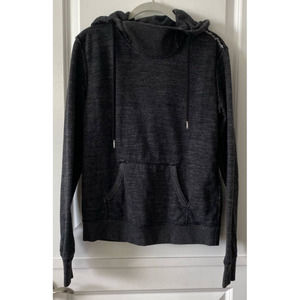 T Alexander Wang Pullover High Neck Hoodie Heathered Black Size Small Unisex 38"